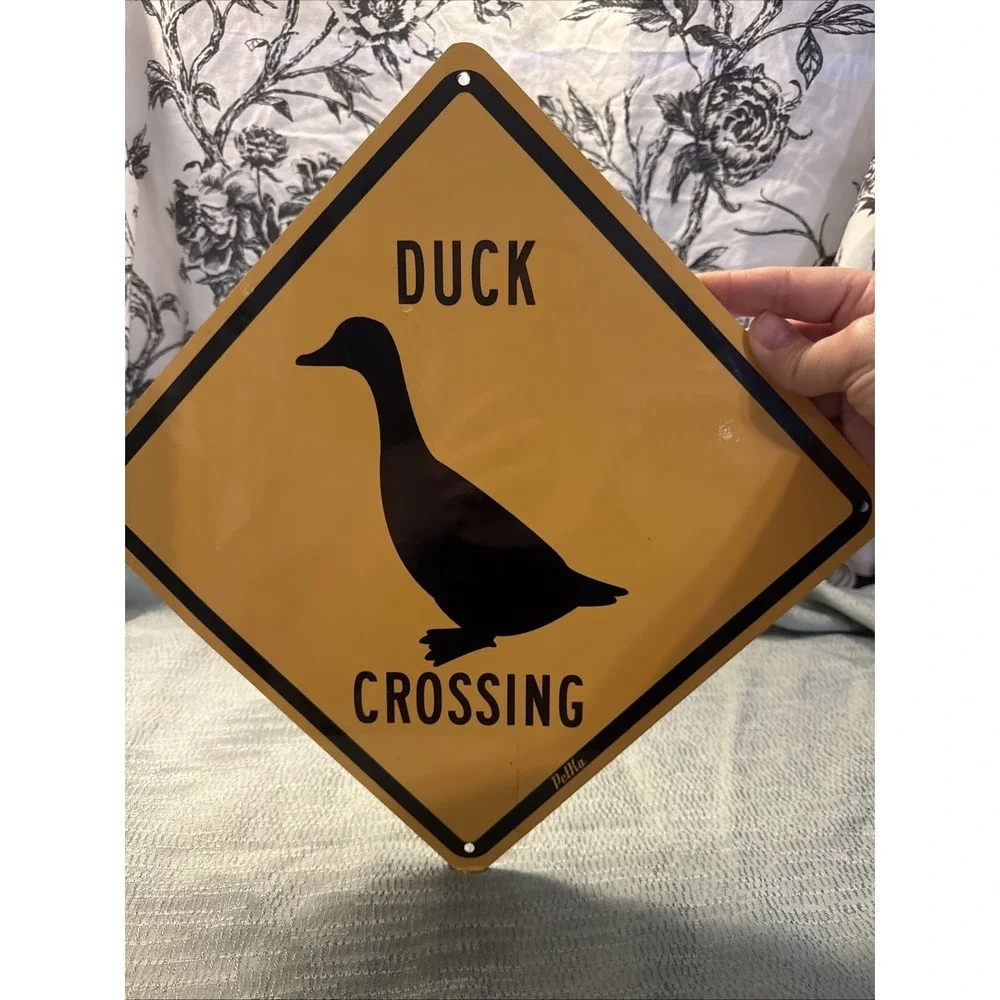 Petka Duck Crossing Metal Sign Yellow Black